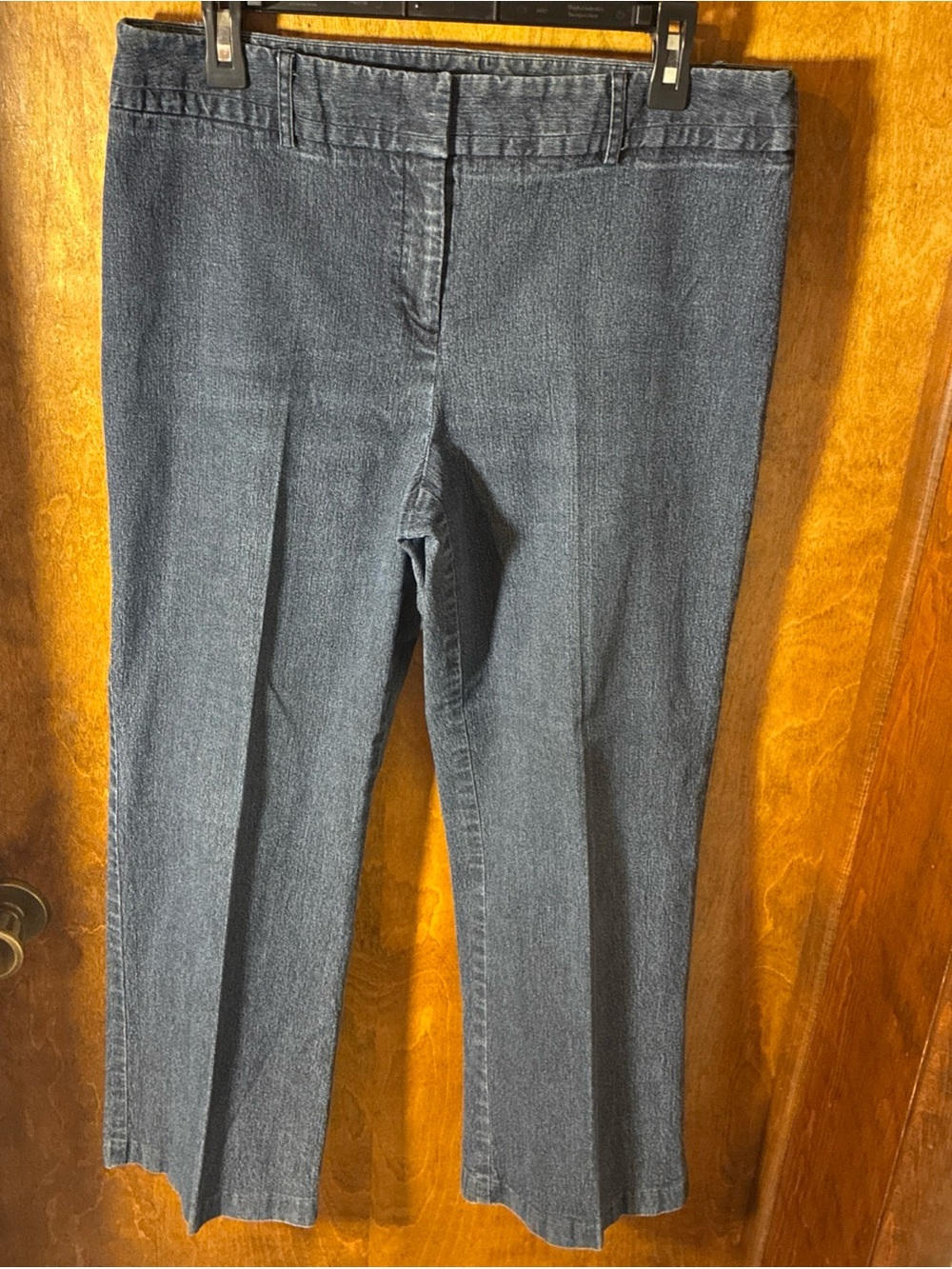 Josephine Chaus Wide Leg Stretch Jeans Sz 14P Dark Wash Preppy